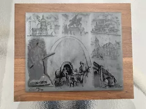 1776-1976 Roscoe Misselhorn Independence Day Metal Wood Art Wall Hanging Plaque - Picture 1 of 8