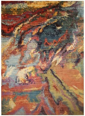 10x14 Multicolor Modern Afghan Hand Knotted Wool Abstract Rug - Image 1 of 4