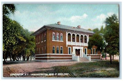 c1920s Administration Building Exterior View At Navy Yard Charleston SC Postcard - Image 1 of 2
