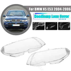 Par de cubiertas de plástico para lentes de faros para BMW X5 E53 2004 2005 2006 - Imagen 1 de 13