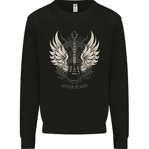 Guitar Heaven Rock n Roll Music Death Metal Kids Sweatshirt Jumper - Picture 1 of 3