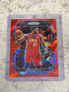 JOEL EMBIID ~ 2021-22 Panini Prizm #176 Red Ice Prizm PWE - Imagen 1 de 3