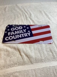 Gott, Familie, Land Nummernschild Amerikanische Flagge Neu - Bild 1 von 2