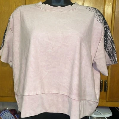 Женский пуловер Affliction размер Large розовый короткий рукав укороченный толстовка - Изображение 1 из 4