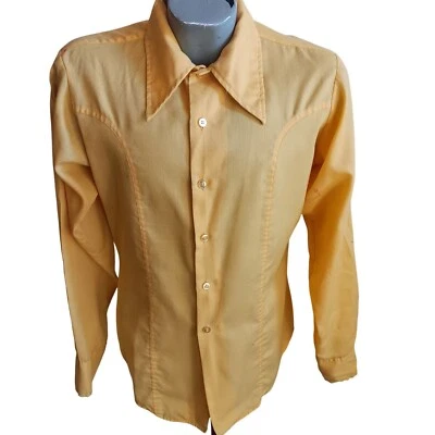 Camisa Mediana Para Hombre Vintage Años 60 Mod Garage Beeline Fashions Cónica Dorada Foto 1 de 3