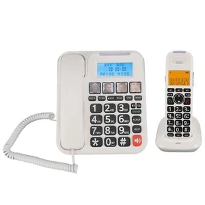 Schnurgebundenes Schnurloses Seniorentelefon Anrufbeantworter Anrufsperre Fot... - Photo 1/9