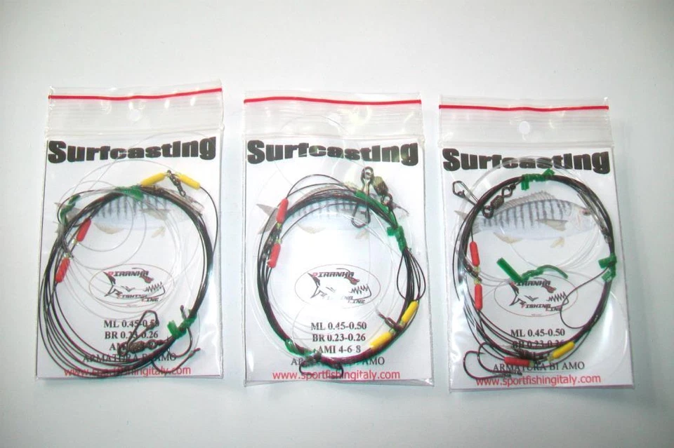 SURFCASTING SET 3 TERMINALI 2 AMI PESCA IN MARE SARAGHI E ORATE MORMORE - Immagine 1 di 2