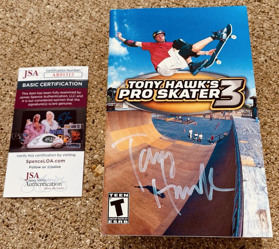 TONY HAWK SIGNED PlayStation Game Booklet JSA COA Pro Skater 3 - Image 1 of 1