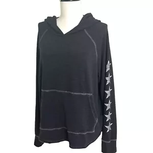 Sundry Star Print Hoodie Sweatshirt Size 2 M French Terry Beach Hippie Festival - Picture 1 of 12