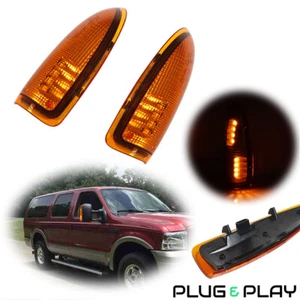 For 2000-2005 Ford Excursion Side Mirror Turn Lights LED Amber Lens OE-Style Kit - Picture 1 of 11