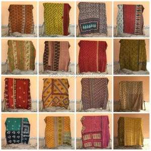 Indian Handmade Wholesale Kantha Quilt Lot Twin Kantha Bedspread Vintage Throw - Picture 1 of 35