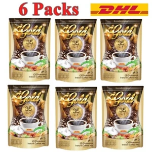 6X Luxica Gold Instant Coffee Mix 35 in 1 Herbal Healthy Diet No Sugar Natural - Picture 1 of 9