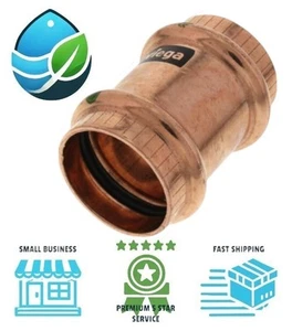 Viega 78182 1" ProPress Copper Coupling No Stop Slip Fitting PxP Plumbing - Picture 1 of 10