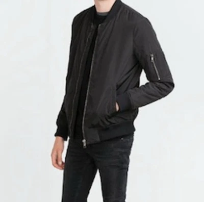 Zara Man Black Bomber Jacket - Image 1 of 4