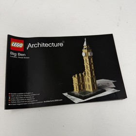 Lego Architecture Big Ben 21013 Instruction Manual London Great Britain Booklet