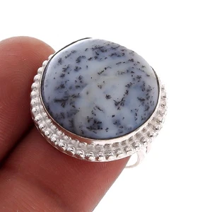 Dendrit Opal Edelstein Ethno Stil Handarbeit Schmuck Ring 7,50" O040 - Bild 1 von 4