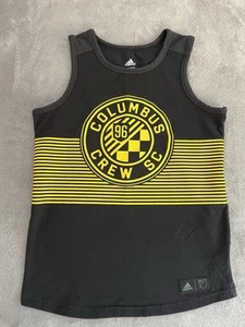 Camiseta sin mangas de fútbol Adidas Columbus Crew SC jóvenes niños M negra amarilla logotipo gráfico - Imagen 1 de 9