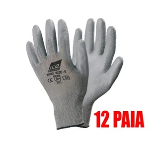 12 PAIA - GUANTI NYLON PALMO E DITA POLIURETANO SENZA CUCITURE GRIGIO TG.10 (XL) - Imagen 1 de 2