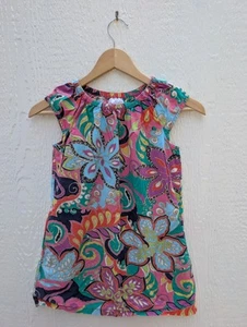 Hanna Andersson Colorful Paisley Floral Cotton Dress Girl's Size 130 US 8 - Picture 1 of 4