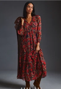 NWT Anthropologie Marais Chiffon Tiered Maxi Dress Size XL - Picture 1 of 16