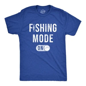 Camiseta Para Hombres Modo de Pesca Divertida Pescadores Ajuste Botón Broma Camiseta Para Chicos - Imagen 1 de 7
