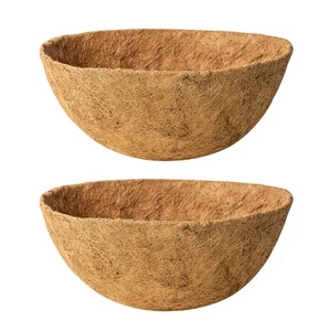 2 Pack 14 Inch Round Coco Liners for Hanging Basket Natural Coconut Fiber Lin... - Picture 1 of 7