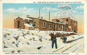 Postal Summit of Pike's Peak Snow Scene Summit House Colorado Springs Colorado - Imagen 1 de 2