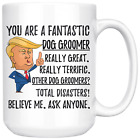 Tasse à café drôle fantastique, cadeaux Dog Groomer Trump, meilleur marié canin