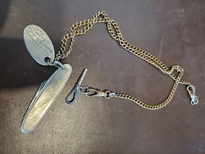 WM Barnhardt 1889 pocket knife engraved token on chain engraved beautiful - Picture 1 of 7