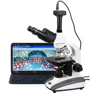 AmScope 40X-2000X Biological Compound LED Microscope + 5MP Digital Camera - Picture 1 of 8