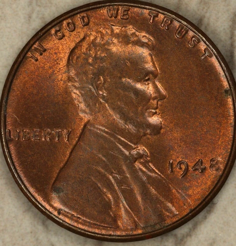 1948 Lincoln Cent Doubled 8 UNC RED Cover