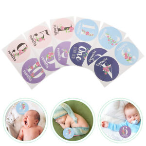  12 Pcs Newborn Stickers Baby Belly Milestone Cards Photography Props