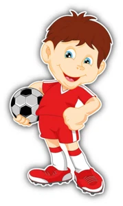 Funny Soccer Playe Boy Car Bumper Sticker Decal - "SIZES'' - Picture 1 of 1
