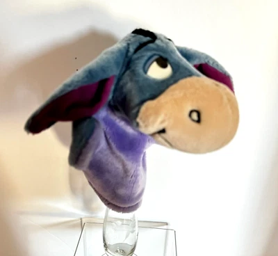 Vintage Eeyore Donkey Winnie The Pooh Stuffed Hand Puppet Blue Purple Plush Matt - Imagem 1 de 4