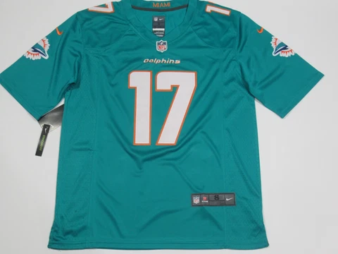 NWT Jaylen Waddle #17 Miami Dolphins Game on-Field Men's Team Jersey Aqua Green Cover