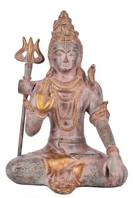 Estatua de latón ballena blanca Señor Shiva ídolo escultura dios hindú shiva decoración del hogar  Foto 1 de 4