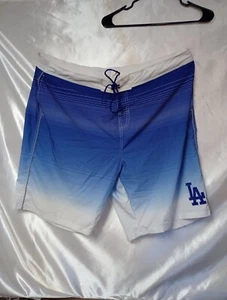 LA Dodgers Baseball White & Blue Swim Trunks Shorts Men's 5XL MLB - Picture 1 of 9