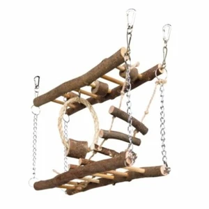 Small Animal Bridge Trixie Hamster Gerbil Mice Wooden Climbing Suspension Bridge - Picture 1 of 8