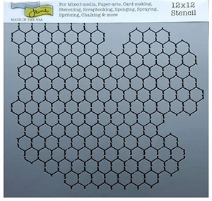 Reverse Chicken Wire Honeycomb Stencil 12" Chain Link Hexagon Pattern Template - Picture 1 of 1