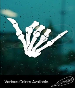 Skeleton Hang Loose Fingers STICKER VINYL DECAL SKULL SURF DUDE  - Bild 1 von 4