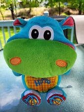 Infantino Snicky Snack Blue Baby Hippo Plush Storybook Stuffed Animal Plush 15"