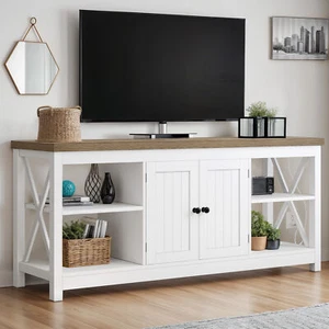 Modern TV Stand For 45 to 65 Inch TVs Console with Power Outlets Storage Cabinet - Picture 1 of 11