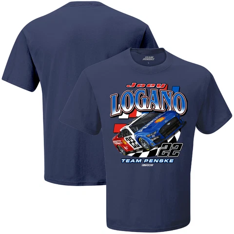 Joey Logano 2023 Checkered Flag #22 Shell/Pennzoil Darlington Throwback Tee Cover