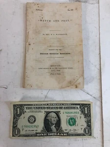 Antique 1840 "Watch and Pray" by Rev R.C. Waterson BOSTON:  James Munroe & Co. - Picture 1 of 4