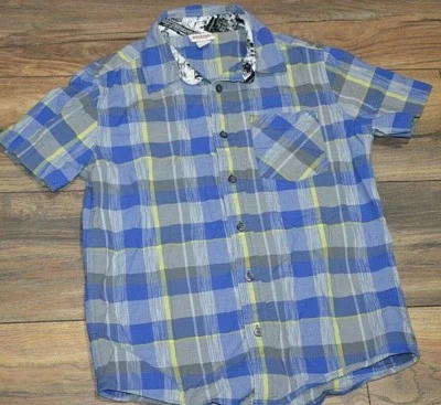 Boys Mossimo Short Sleeve Button Down Shirt Size Medium Blue & Green Plaid - Image 1 of 2