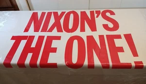 Vintage Nixon's the One Präsidentschaftskampagne Kunststoff Slogan Banner Milton Geschichte - Bild 1 von 14