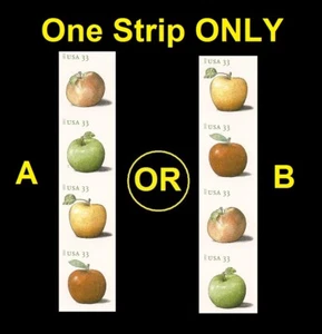 US 4730b Apples 33c imperf NDC vert strip 4 MNH 2013 - Picture 1 of 1