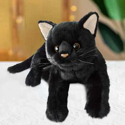 Juguete de peluche para gato gatito negro muñeca almohada niños niñas juguetes suaves regalos de cumpleaños juguetes Foto 1 de 4