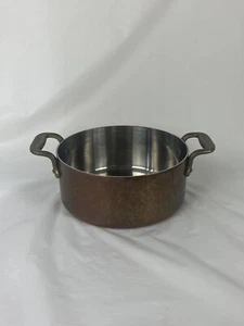 2 Quart Vintage Copper Stock Pot Unmarked Clean - Picture 1 of 6