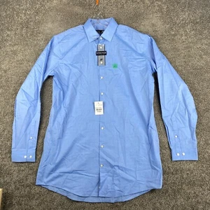 NWT J. Ferrar Stretch Dress Shirt Men's 17 Big & Tall Long Sleeve Blue Chambray - Picture 1 of 8